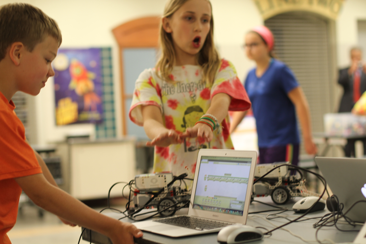 Students from Quaker Valley School District work in robotics