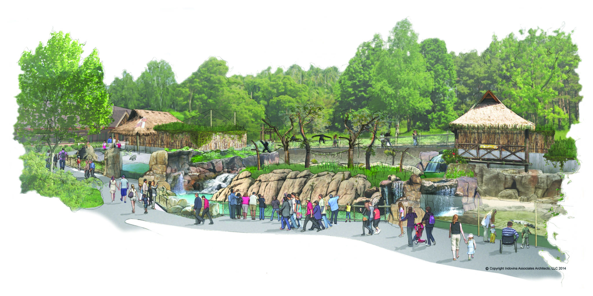Architectural rendering of the Pittsburgh Zoo's newest exhibit, The Islands