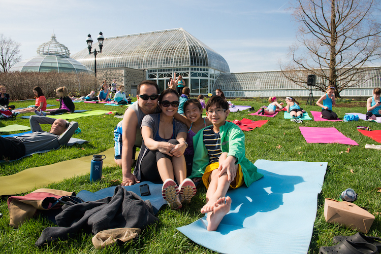 Let's Move Pittsburgh's Family Yoga, Photo courtesy of Phipps Conservatory