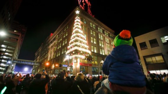 The Highmark Christmas Tree Lighting will take place at 6 p.m. on Light Up Night (Nov. 20). Photo courtesy of the Pittsburgh Downtown Partnership.