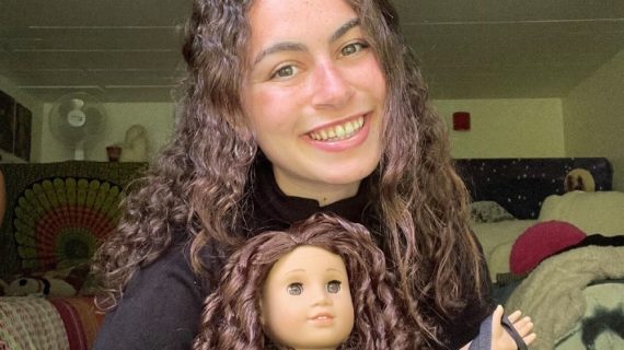 Peyton Klein and her lookalike doll Photo courtesy of American Girl